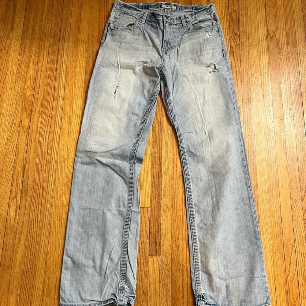 BKE Men’s Distressed 34 XL Tyler Straight Blue Jeans